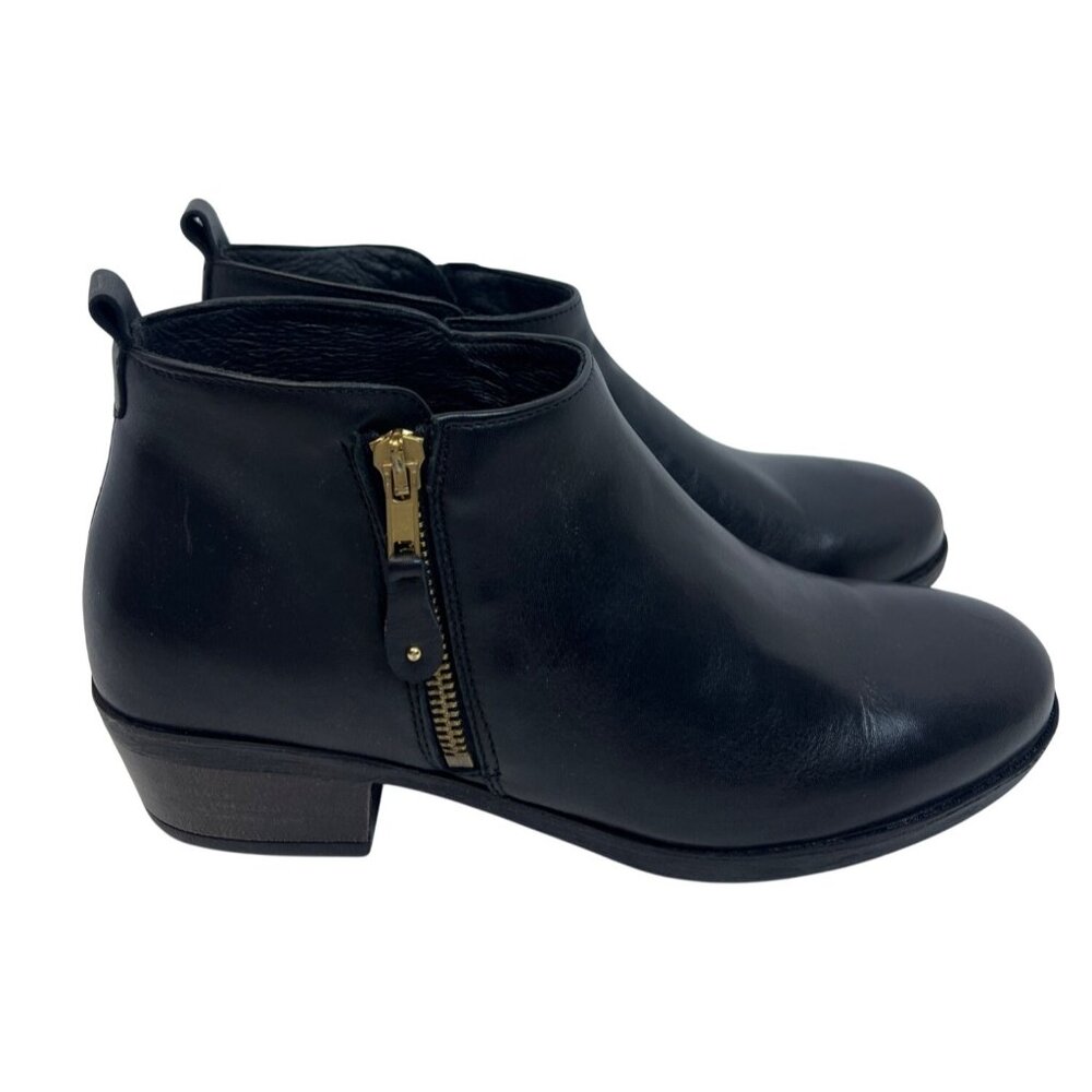 Eric Michael‎ London Ankle Boot Black Leather Womens Size 38